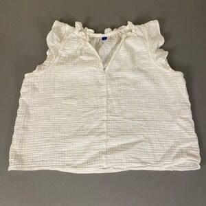Old Navy White Ruffled Sleeveless Gauze Top